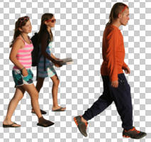 caucasian, child, cutout, cutout kids, cutout people, day, eye level view, sunny, walking