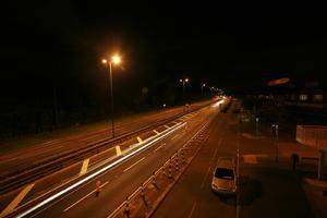 artificial lighting, car, effect, elevated, England, evening, London, road, The United Kingdom