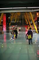 airport, artificial lighting, autumn, Barajas Airport, evening, eye level view, group, indoor lighting, interior, Madrid, people, Spain, structure