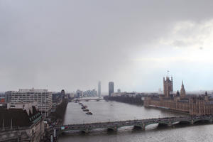 aerial view, bridge, city, day, England, London, river, spring, sunny, The United Kingdom, urban