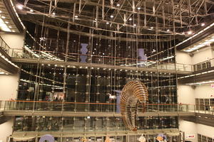 artificial lighting, ceiling, elevated, facade, interior, Poland, Poznan, sculpture, shopping centre, Wielkopolskie