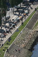 crowd, day, direct sunlight, elevated, jetty, people, Porto, Porto, Portugal, promenade, spring, sunny, walking