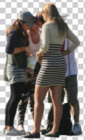 back, casual, cutout, cutout groups, cutout people, day, eye level view, group, people, standing, summer, sunny