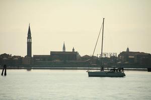 boat, coastline, day, eye level view, Italia , seascape, silhouette, transport, Veneto, Venice