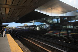 day, eye level view, Manhattan, New York, platform, railway, station, The United States