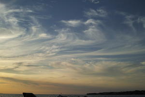 blue, Cirrus, cloud, Croatia, dusk, evening, eye level view, natural light, open space, sky, summer, Zadarska