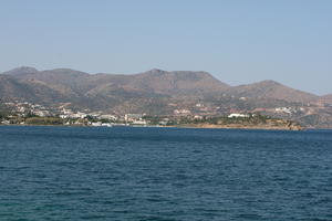 Agios Nikolaos, autumn, coastline, day, eye level view, Greece, Lasithi, mountain, seascape