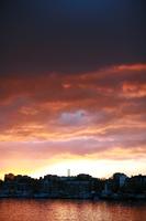 architecture, dusk, England, eye level view, London, overcast, river, silhouette, sky, sunset, The United Kingdom