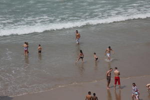 Aquitaine, beach, Biarritz, day, elevated, France, people, spring, sunbathing, sunlight, sunny, sunshine