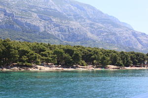 coastline, Croatia, day, eye level view, Makarska, mountain, seascape, Splitsko-Dalmatinska, summer, tree, vegetation, woodland