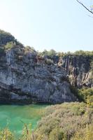 Croatia, day, elevated, group, Karlovacka, lake, mountain, people, tourist, tree, vegetation, waterfall