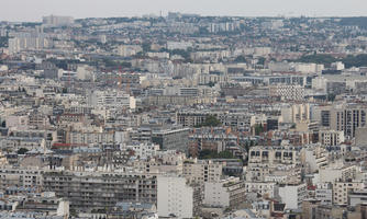 aerial view, autumn, city, cityscape, day, diffuse, diffused light, France, Ile-De-France, Paris