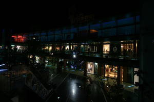 artificial lighting, Canarias, elevated, Las Palmas, night, outdoor lighting, retail, shop, shopfronts, Spain, summer