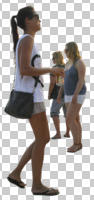 casual, cutout, cutout groups, cutout people, day, diffuse, diffused light, eye level view, group, people, side, summer, walking