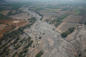 aerial view, day, field, Ica, natural light, Nazca, Peru, riverbed, sunny