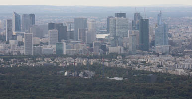 aerial view, autumn, city, cityscape, day, diffuse, diffused light, France, Ile-De-France, Paris, woodland