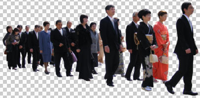 asian, cutout, cutout groups, cutout people, day, eye level view, front, group, official, smart, spring, sunny, walking