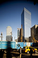 architecture, day, eye level view, facade, Manhattan, New York, skyscraper, street, The United States, transport, truck