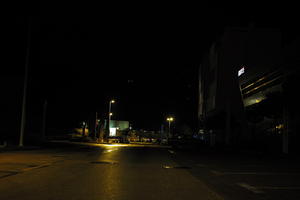 artificial lighting, city, Croatia, eye level view, night, spring, street, urban, wet, Zadar, Zadarska