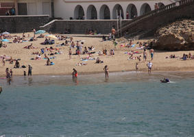 Aquitaine, beach, Biarritz, day, eye level view, France, people, seascape, spring, sunbathing, sunlight, sunny, sunshine