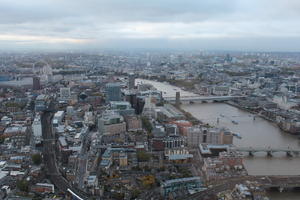 aerial view, city, day, diffuse, diffused light, England, London, overcast, river, The United Kingdom, urban, winter