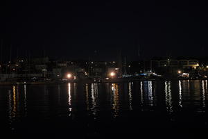 artificial lighting, autumn, boat, Croatia, evening, eye level view, harbour, reflected, seascape, Splitsko-Dalmatinska, Trogir