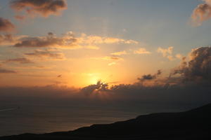 Canarias, cloud, coastline, dusk, elevated, evening, godrays, Las Palmas, seascape, sky, Spain, sunset