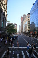 building, car, crowd, day, elevated, Manhattan, New York, people, standing, street, summer, sunny, The United States, walking, woman