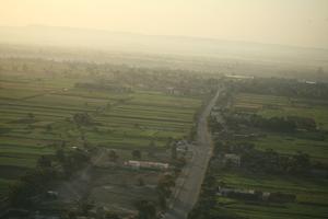 aerial view, dusk, East Timor, Egypt, Egypt, field, palm, road, vegetation