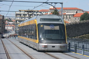 day, direct sunlight, eye level view, Porto, Porto, Portugal, spring, street, sunny, tram, tramlines