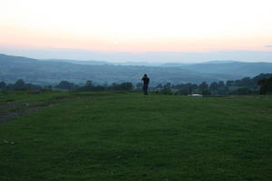 clear, countryside, dusk, eye level view, field, grass, natural light, summer, sunset, The United Kingdom, Wales