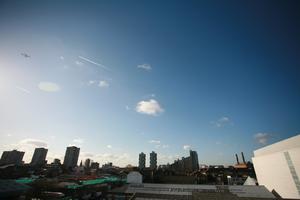 3-point perspective, cityscape, clear, day, elevated, England, London, sky, sun, The United Kingdom, urban