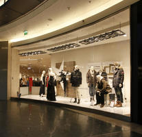 artificial lighting, eye level view, indoor lighting, mannequin, Mazowieckie, Poland, shop, shopfronts, shopping centre, shore, Warsaw, winter