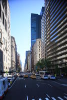 building, car, day, elevated, facade, Manhattan, New York, skyscraper, street, sunny, taxi, The United States