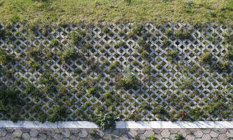 grass, ground, orthogonal, paving, permeable paving, texture