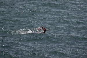 Aquitaine, Biarritz, day, elevated, France, group, people, seascape, spring, sunlight, sunny, sunshine, swimming