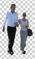 caucasian, cutout, cutout couples, cutout people, day, eye level view, front, handsome, man, people, smart casual, summer, walking, woman