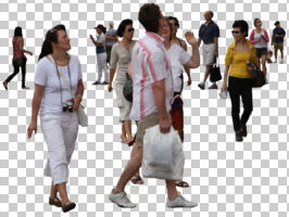 asian, casual, cutout, cutout groups, cutout people, day, diffuse, diffused light, eye level view, group, natural light, people, summer, walking