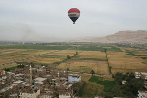 aerial view, balloon, day, diffuse, diffused light, Egypt, field, natural light, summer