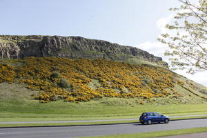 afternoon, car, day, Edinburgh, eye level view, grass, hill, moorland, natural light, Scotland, spring, The United Kingdom