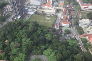 above, aerial view, cityscape, day, elevated, Kuala Lumpur, Malaysia, overcast, park, tree, vegetation, Wilayah Persekutuan