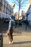 afternoon, casual, day, England, eye level view, London, man, natural light, people, side, street, The United Kingdom, walking, winter, winter