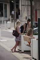 Aquitaine, Biarritz, day, eye level view, France, people, spring, street, sunlight, sunny, sunshine, woman