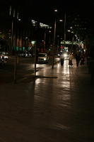 artificial lighting, England, eye level view, London, night, outdoor lighting, pavement, spring, street, The United Kingdom