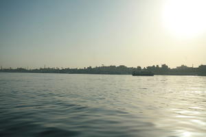 clear, dusk, East Timor, Egypt, Egypt, eye level view, river, river Nile, sky, sun, sunset