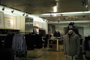 artificial lighting, ceiling, clothing, England, eye level view, indoor lighting, interior, London, retail, shop, The United Kingdom