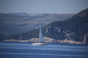 coastline, Croatia, day, eye level view, seascape, summer, transport, yacht