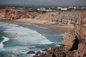 beach, cliffs, day, elevated, looking down, open space, Portugal, Portugal, rocks, Sagres, seascape, shore, summer, sunlight, sunny, waves