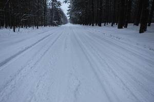 elevated, overcast, Poland, snow, track, Wielkopolskie, winter, Wolsztyn