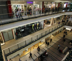 artificial lighting, elevated, indoor lighting, interior, Krakow, Malopolskie, Poland, shop, shopfronts, shopping centre